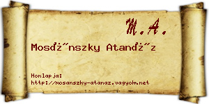Mosánszky Atanáz névjegykártya